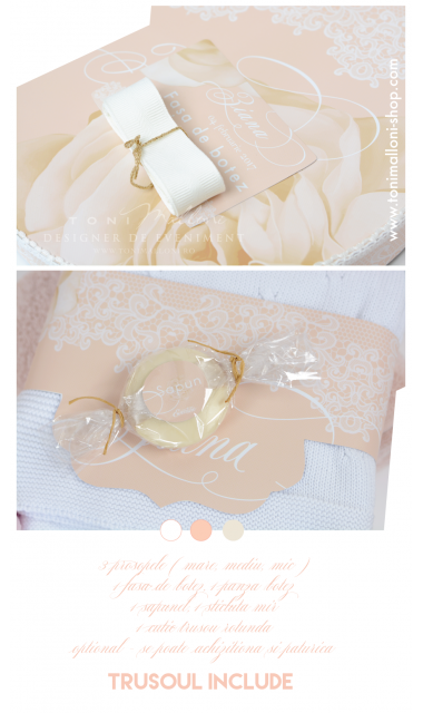 Trusou botez pentru fetite cu dantela si accesorii crosetate, Ziana 8
